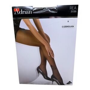 Adrian Ilash Rea Sheer Design Pantyhose 20 Denier Size XXL Chocolate